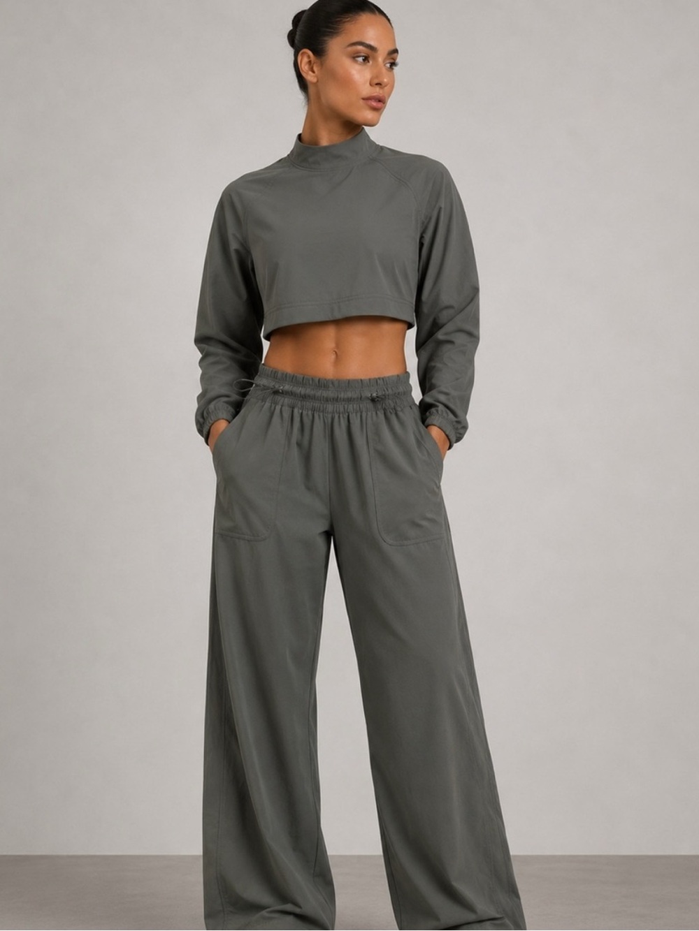 APANA green pants only not top worn 1 hour sz M straight leg w stretch
